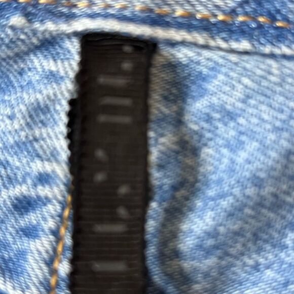 Ben Taverniti Unravel Project Blue Denim Black Lace A-Line Skirt Size 24 NWT - Picture 7 of 10